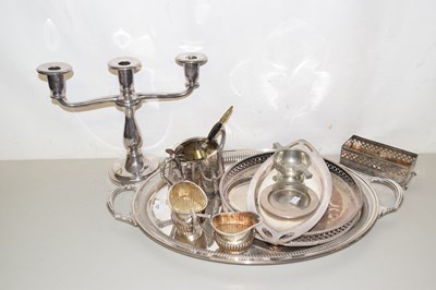 Lot 127 - A plated tray with Walker & Hall small milk...