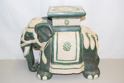 Lot 130 - A ceramic Chinese seat modelled as an elephant...