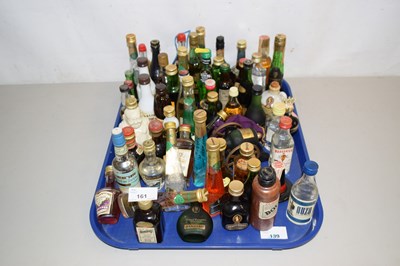 Lot 161 - Tray containing a quantity of miniture spirits...