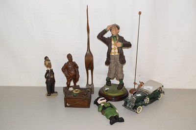Lot 154 - Mixed group of items including carved wooden...