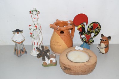 Lot 156 - Various ceramic models, puzzle jug, model of a...