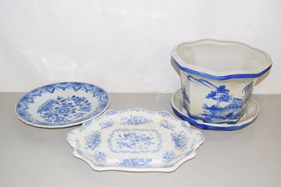 Lot 162 - Victorian dish with blue floral design...