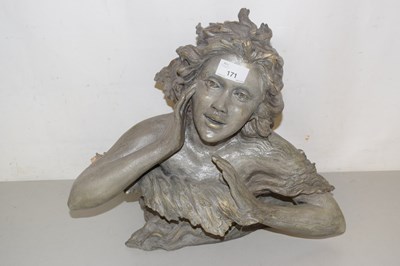 Lot 171 - A carved ceramic model of a girl