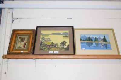 Lot 249 - A print of Japanese scene dated 1954 together...