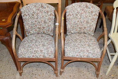 Lot 257 - Pair of modern cane conservatory chairs