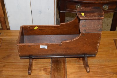 Lot 300 - Small rustic oak crib made from a Church pew