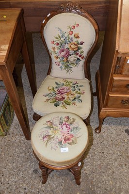 Lot 307 - A needlework upholstered nursing chair...