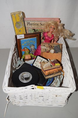 Lot 512 - Basket of mixed toys, tools etc