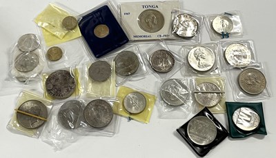 Lot 313 - Mixed Coinage; UK Crowns, US Dollars/1/2 Dollars, Austrian Thaler 1780