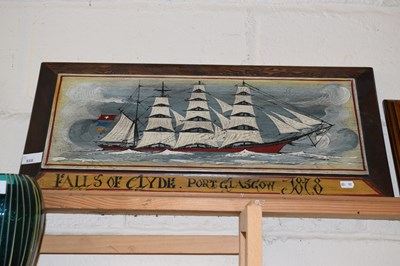 Lot 558 - A wooden painted sign depicting a ship