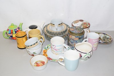 Lot 587 - Mixed lot of various mugs, teapots etc