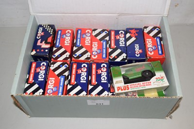 Lot 631 - A box of various Corgi die cast cars