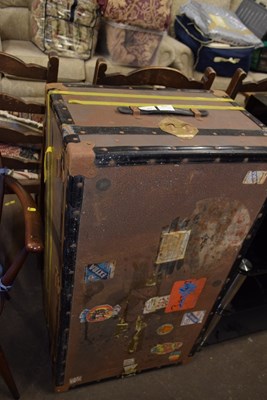 Lot 807 - Vintage metal travelling trunk