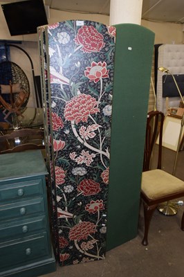 Lot 741 - A pair of fabric covered folding screens