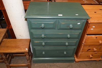 Lot 747 - A modern green painted pine two over three...