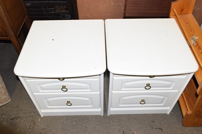 Lot 757 - A pair of modern cream bedside tables