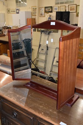 Lot 787 - A darkwood framed table top triptych mirror