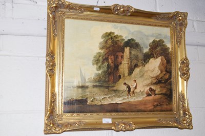 Lot 790 - A gilt framed reproduction print of fisherman