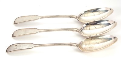 Lot 4 - Three Victorian fiddle and thread patter...
