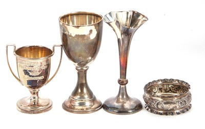 Lot 6 - Mixed Lot: A George V silver plain pedestal...