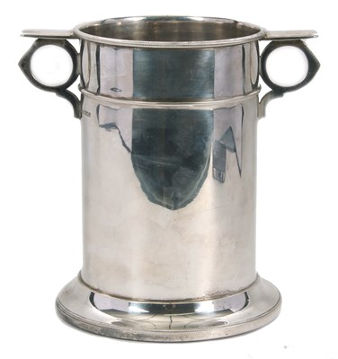 Lot 13 - A George V silver bottle holder of plain...