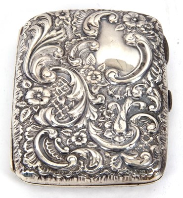 Lot 17 - A Victorian silver cigarette case elaborately...