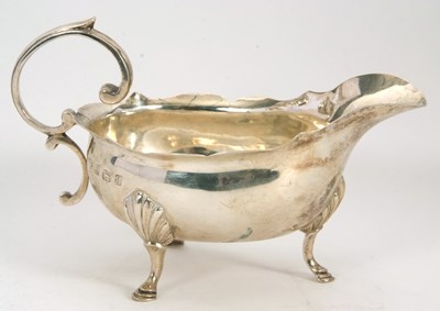 Lot 21 - A late Victorian silver sauce boat of typical...