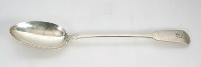 Lot 32 - A William IV silver fiddle pattern basting...