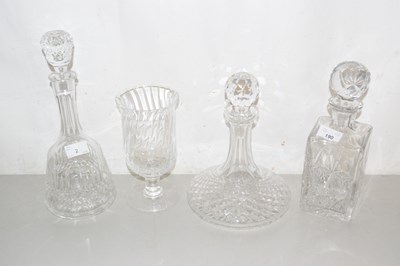 Lot 2 - Group of three cut glass decanters including a...