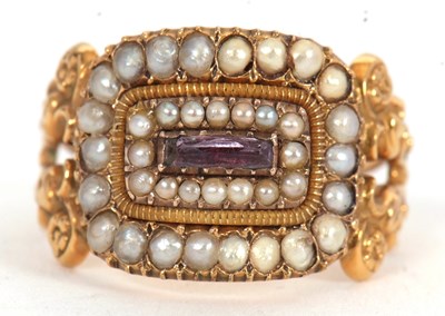 Lot 39 - A 19th century ring, set to centre with a...