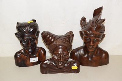 Lot 60 - Group of three Indinesian hardwood figures