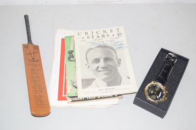 Lot 85 - Miniature cricket bat etc