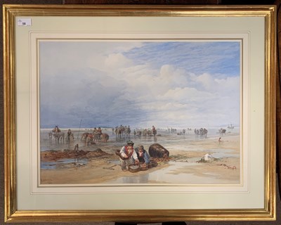 Lot 58 - Edward Duncan RWS (1803-1882), Fisherfolk on...