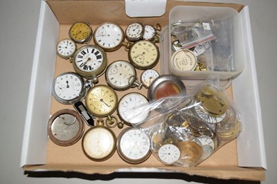 Lot 109 - Box of various base metal pocket watches etc