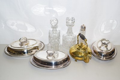 Lot 155 - Mixed Lot: Three silver plated entree dishes,...