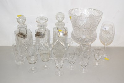 Lot 177 - Quantity of various decanters, drinking...