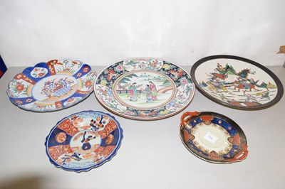 Lot 184 - Group of three 20th Century Oriental chargers...