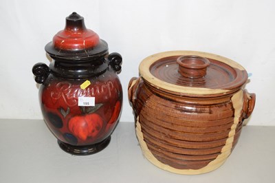 Lot 195 - A pottery rumtopf pot and one other (2)