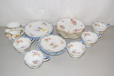 Lot 198 - A quantity of floral decorated tea wares by...