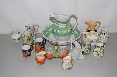 Lot 224 - Mixed Lot: Wash bowl and jug together with a...