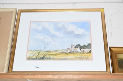 Lot 244 - Watercolour study of Cley windmill,...