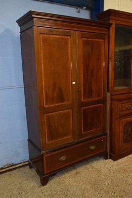 Lot 256 - An Edwardian mahogany two door wardrobe