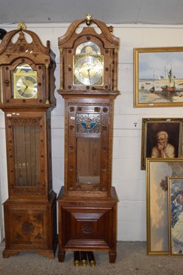 Lot 269 - A Kieninger long case clock with brass face,...