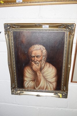 Lot 275 - Modern oil on canvas portrait of a bearded figure