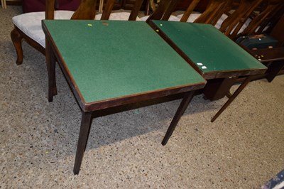 Lot 287 - Pair of baize topped card tables