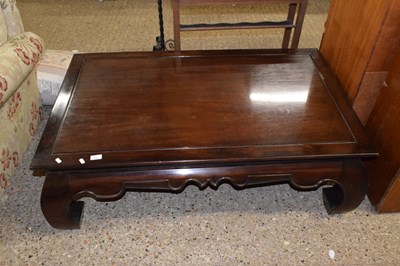 Lot 332 - Modern Oriental dark wood coffee table