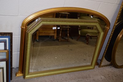 Lot 364 - Two modern overmantel mirrors in gilt effect...