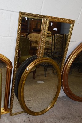 Lot 365 - Two rectangular wall mirrors in gilt finish...