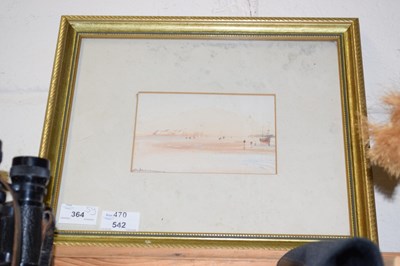 Lot 542 - Framed small watercolour of a harbour scene,...