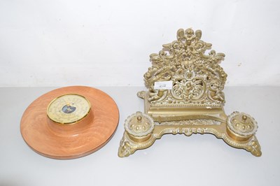 Lot 547 - A brass table top letter rack together with a...
